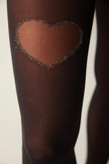 My Big Heart Black Tights-Pentilicious
