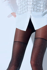Silver Boot Maxi Black Tights
